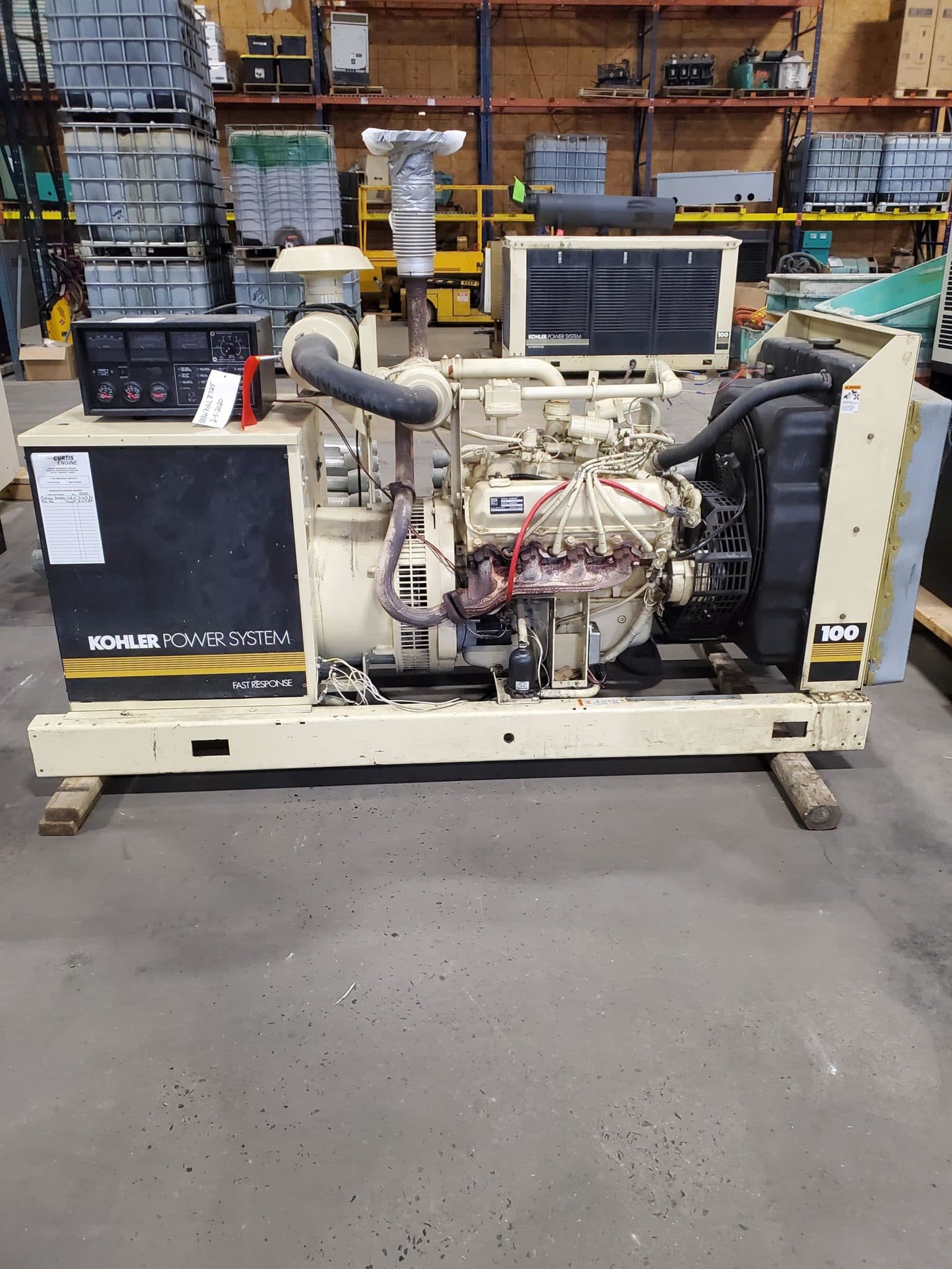 Used 100 kW Kohler 100RZ282 Natural Gas Generator