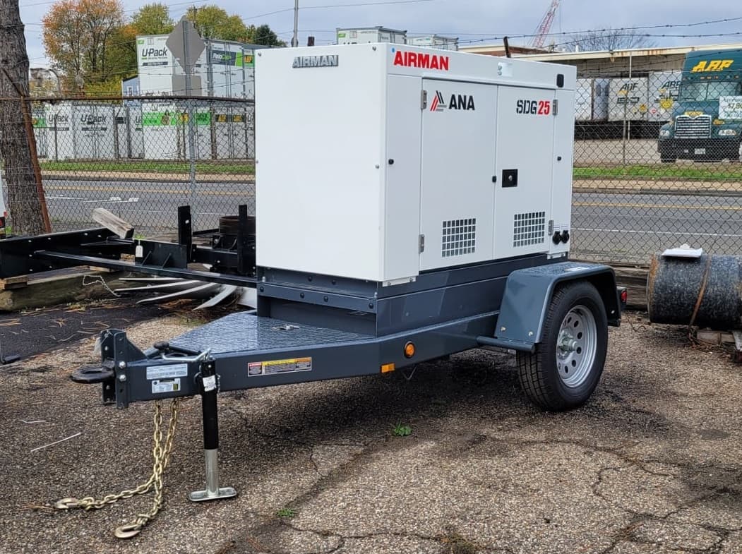 Used 20 kW Airman SDG25S-8E1 Portable Diesel Generator – EPA Tier 4 Final - Woodstock Power inventory photo