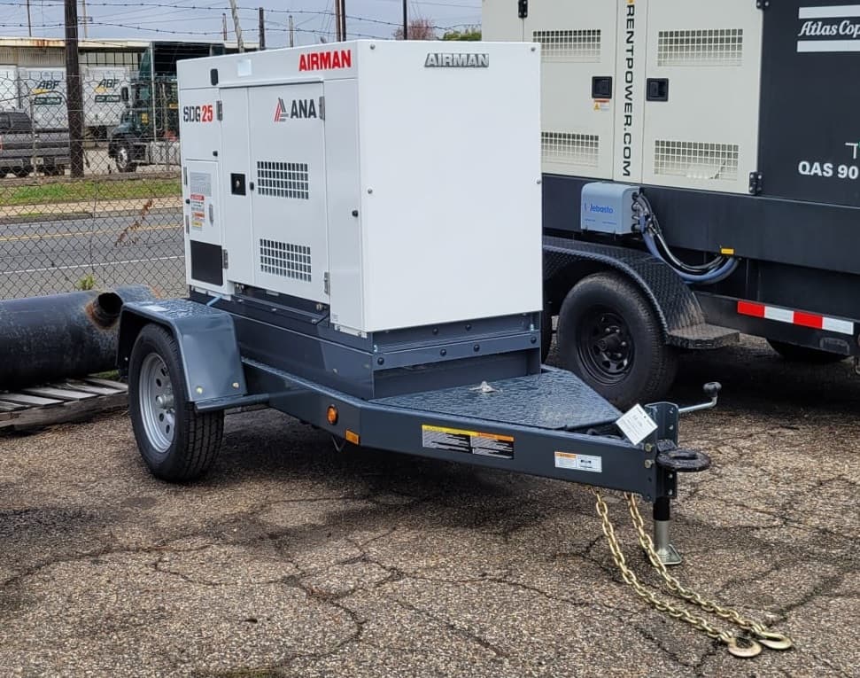 Used 20 kW Airman SDG25S-8E1 Portable Diesel Generator – EPA Tier 4 Final - Woodstock Power inventory photo
