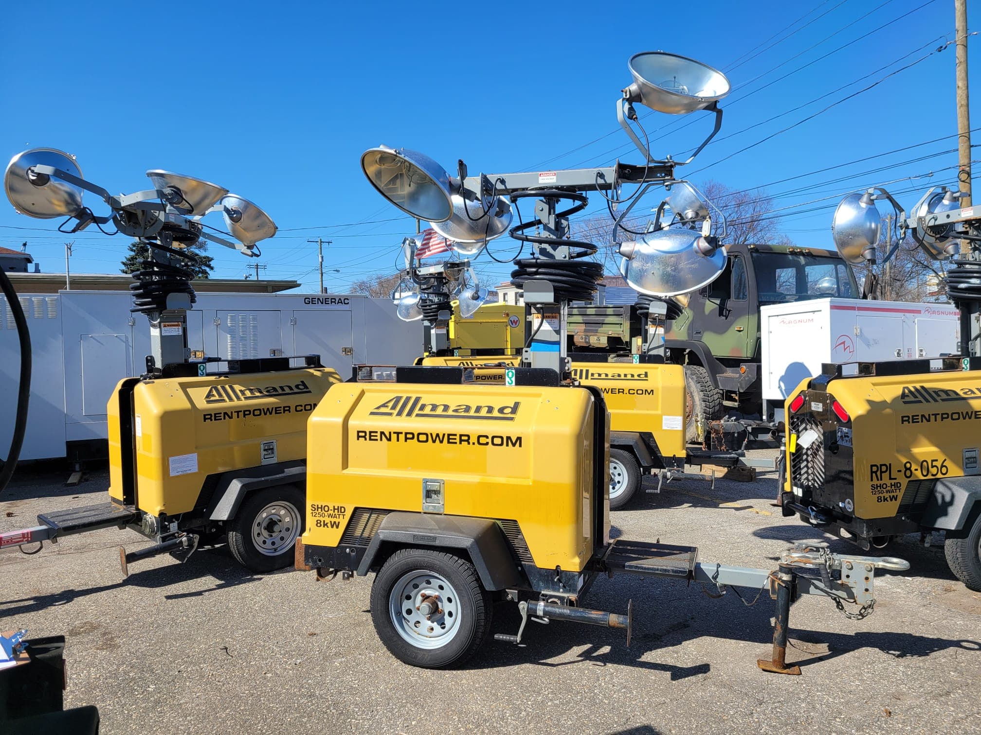 Used 8 kW Allmand Night-Light Pro II V Portable Diesel Generator Light Tower – EPA Tier 4i