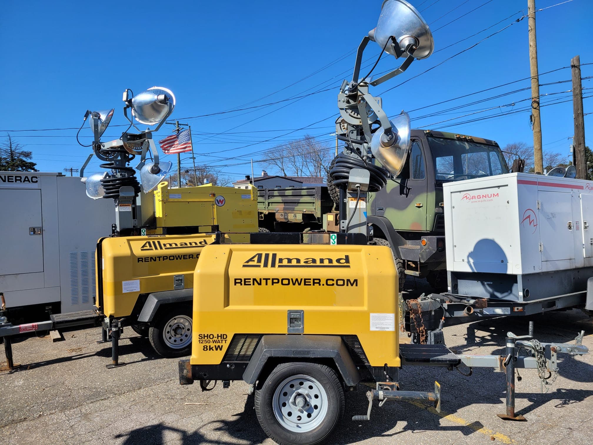 Used 8 kW Allmand Night-Light Pro II V Portable Diesel Generator Light Tower – EPA Tier 4i