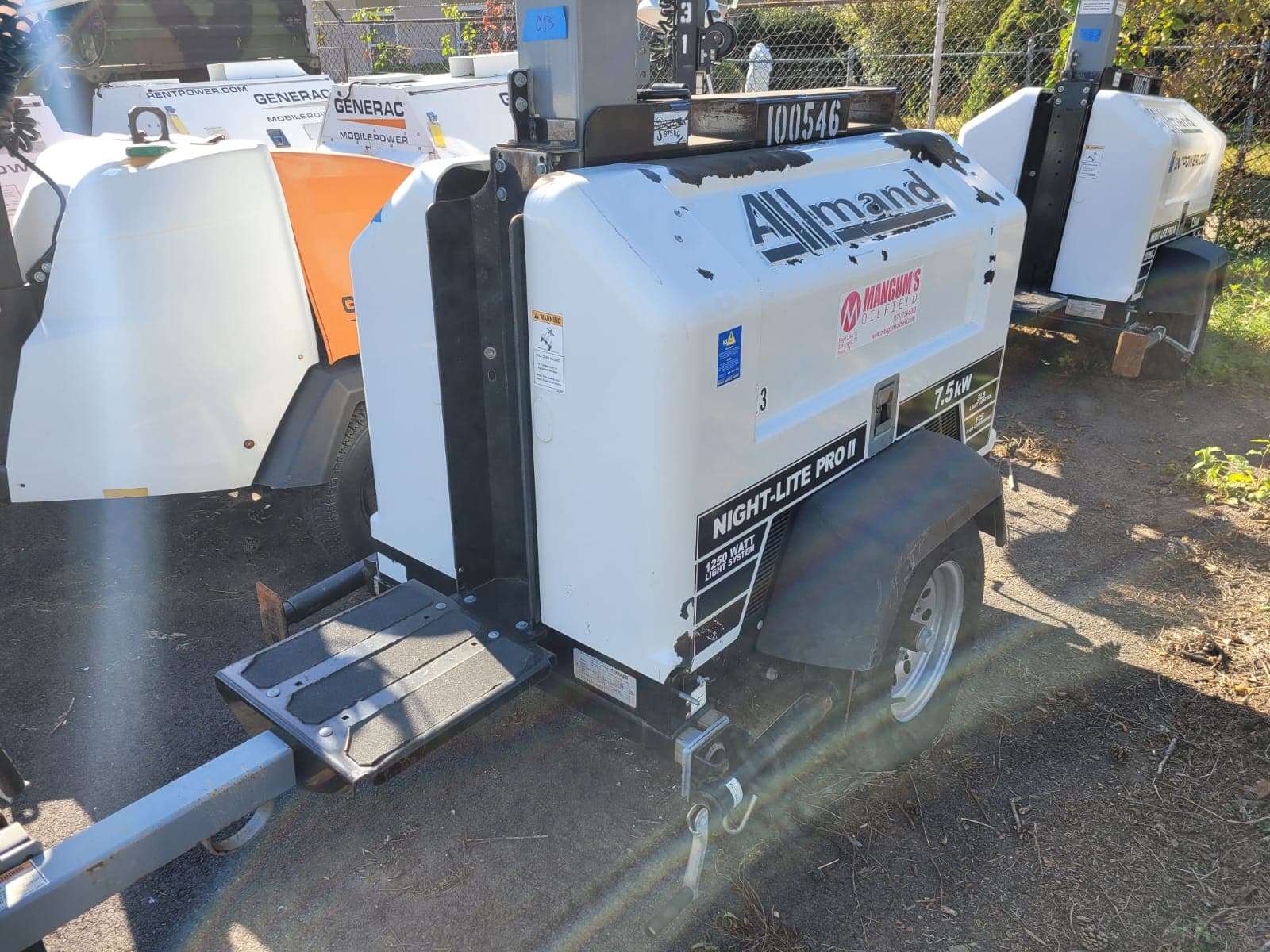 Used 8 kW Allmand Night-Light Pro II V Portable Diesel Generator Light Tower – EPA Tier 4 Final - Woodstock Power inventory photo