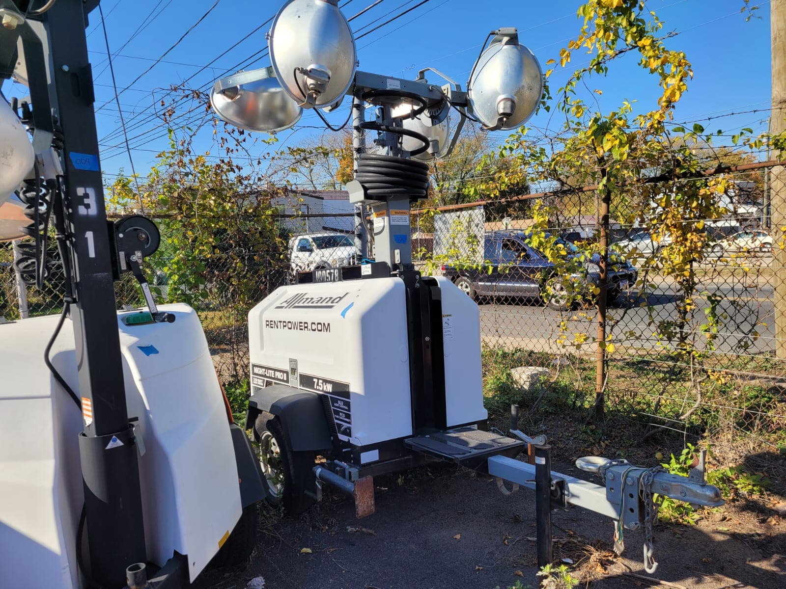 Used 8 kW Allmand Night-Light Pro II V Portable Diesel Generator Light Tower – EPA Tier 4 Final - Woodstock Power inventory photo